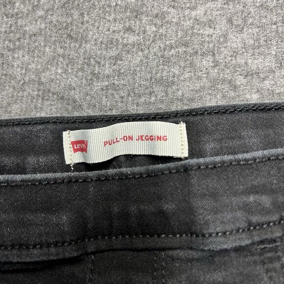 Levi's Pull On Jegging Jeans Girls Size 14 Black Adjustable Waist - Picture 2 of 9